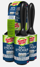 Lot of 5 Scotch-Brite 3M Lint Roller 50% Stickier 95 Sheets * Pet Hair, Crumbs *