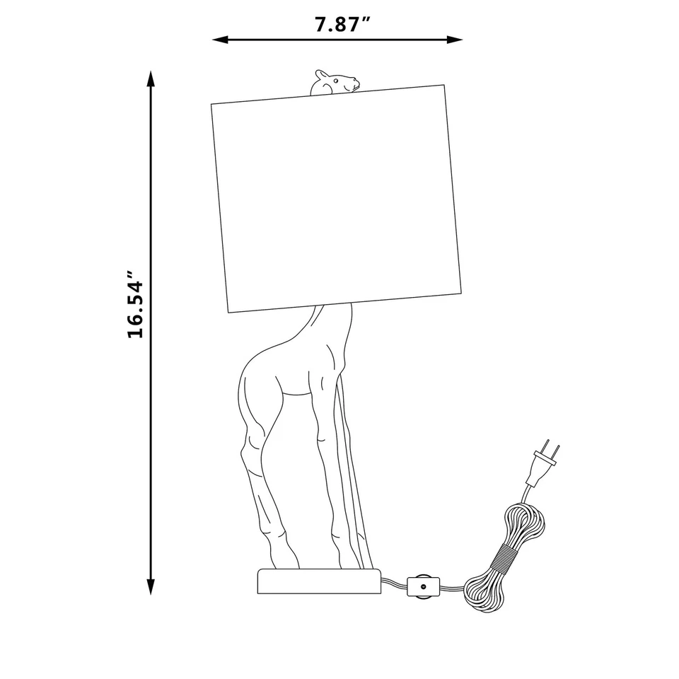 Lámpara de mesa jirafa texturizada blanca de 17" con pantalla de tambor blanca Foto 4 de 4