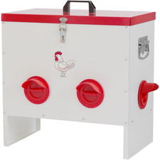 No Waste Chicken Feeder 30lb W/ 6 Ports, Weatherproof Auto-Feed for Poultry Coop