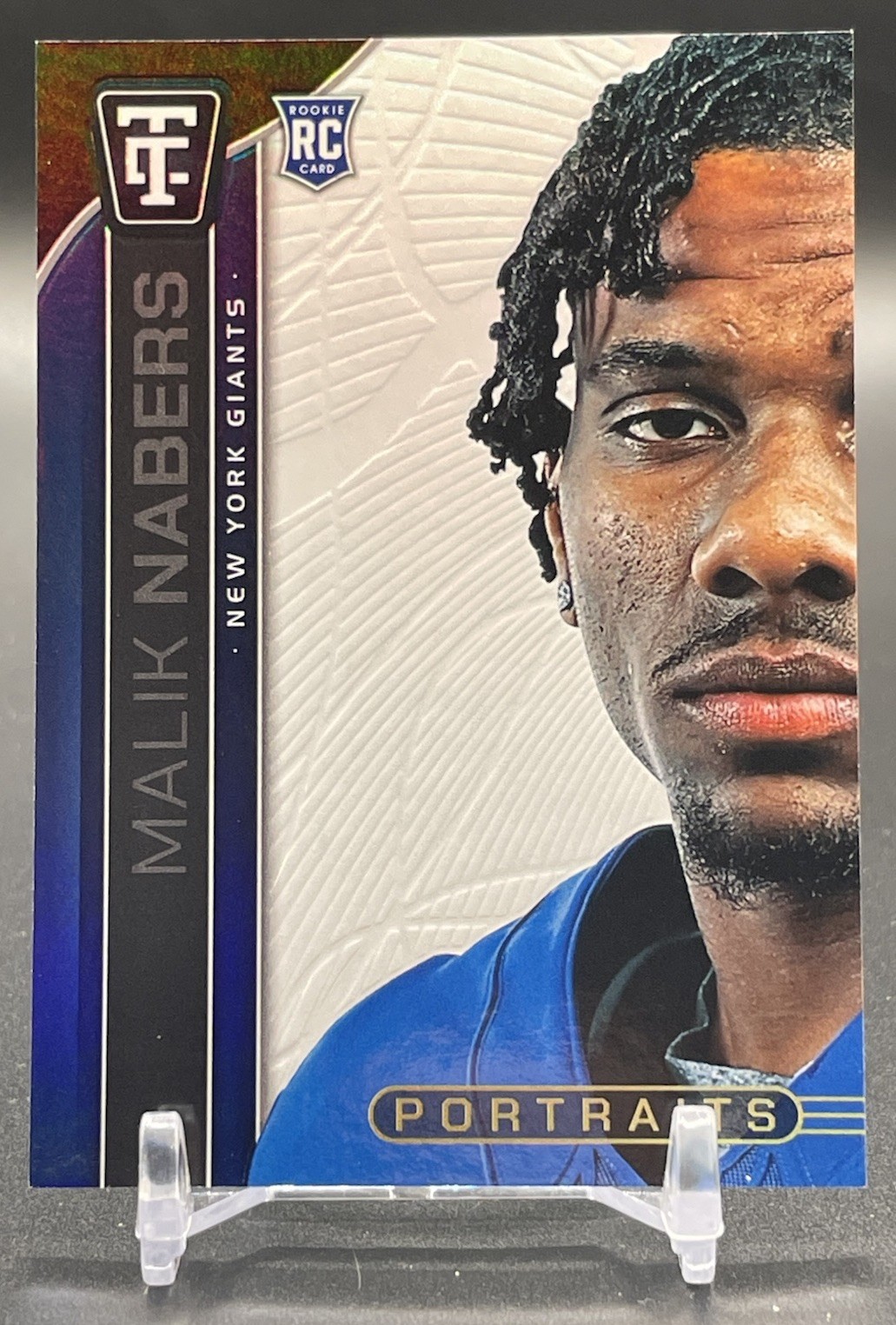Malik Nabers Panini Totally Certified Portraits #5 Mirror Platinum White