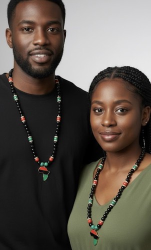 PanAfrican Necklace with Africa Pendant.