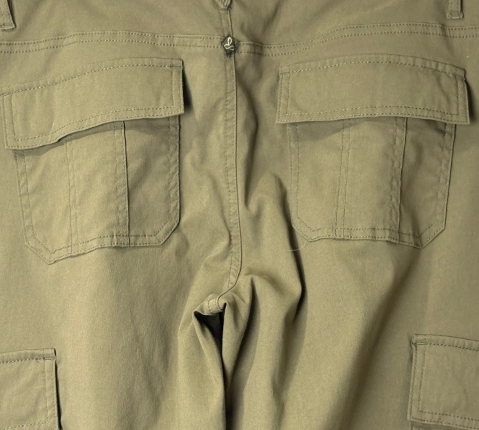 Prana Meme Cargo Pants Women’s 12 Olive Skinny Stretch Flap Pockets - Image 4 of 4