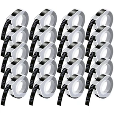 20PK for Dymo Organizer Xpress Pro 12966 Black 3D Embossing Labels 9mm 520109