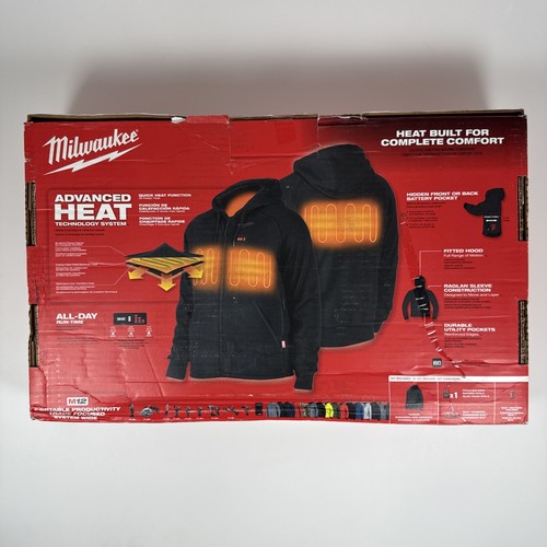 Milwaukee Heated Jacket Hoodie Kit w/ 2.0 Ah Battery & Charger Mens 2X 306B-212X - Picture 11 of 15