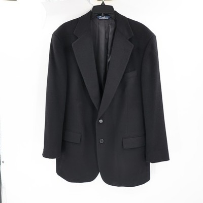 VINTAGE Polo Ralph Lauren Sport Coat mens 44L Camel Hair black notch lapel