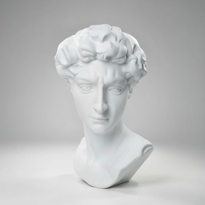 Renaissance David Head Bust - 12'' Tall - Art in 3 Colors