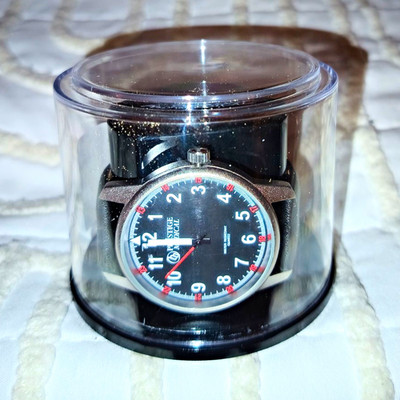 Prestige Medical Quartz Analog Watch Black Dial Leather Strap w/ Box, Case