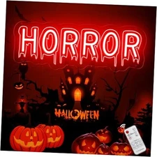 Horror Neon Signs Spooky Halloween Led Neon Light Sign for Haunted House Red