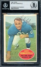 Andy Robustelli Beckett BAS Vintage Signed 1960 Topps Autograph Giants