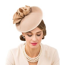 Vintage Women's Fascinators Wool Felt Pillbox Hat Ladies Hats for Church Derb...