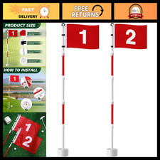 6ft Golf Flagstick Set - Numbered Pin Flags  Poles for Putting Green, Portable
