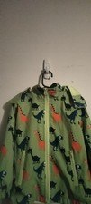 Green dinosaur boys sz L windbreaker rain hoodie jacket pre-owned