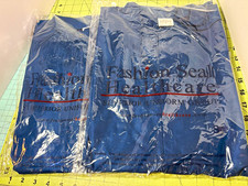 Fashion Seal Healthcare Unisex Blue Scrub lab coat S Wrinkle Resistant Polyester
