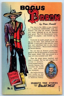 c1930's Bogus Baron By Oren Arnold Dramatic True Stories Great West Postcard