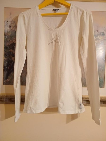 Women Armani Jeans Top Beige Cotton 34 / XS / 42