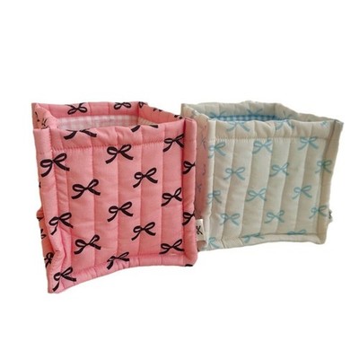 Multipurpose Quilted Cotton Basket for Storing Stationery and Personalize Items