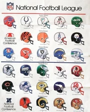 NFL All Teams Helmets 12x8in Metal Sign Vintage Poster Wall Art Print 32 28 pk 