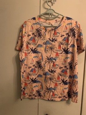 Fresh Produce Pink Sail boats T Shirt Top Womens Sz XL.  Excellent