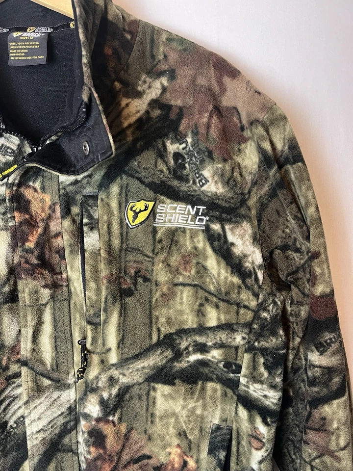 Men’s Camouflage Camo Scent Shield  Sz Medium Full Zip Jacket EUC Hunting - Image 2 of 4