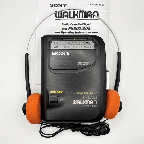 Sony Walkman WM-FX303 AM/FM Cassette Player - New Belt - Reconditioned