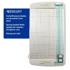 Westcott Carbo Titanium Paper Trimmer, 12", White, for Craft/Scrapbooking