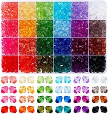 1200pcs 8mm Crystal Beads 24 Colors Bicone Jewelry Making DIY Craft