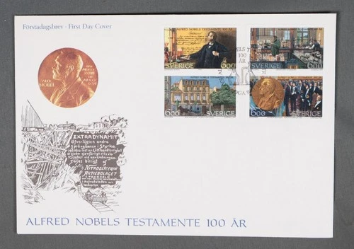 MayfairStamps Sweden FDC 1990s Alfred Nobel Prize 100 Years Combo First Day Cove