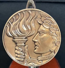 2 1/4” 3D DC Gold Torch Medal With Ribbon (See All Photos)