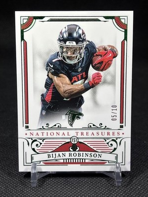2025 National Treasures Bijan Robinson Emerald Foil /10 Falcons #4