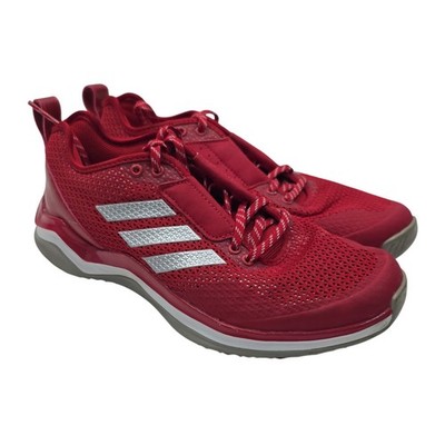 Adidas Athletics Speed Trainer Mens 7.5 Red Silver Mesh Sneakers Shoes Q16542