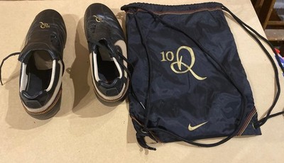 NIKE TIEMPO LEGEND R10 RONALDINHO BLACK/GOLD LEATHER FOOTBALL CLEATS SIZE 12