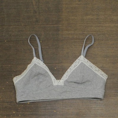 jenni Womens On Repeat Wide Lace Bralette 100120858 Sleep Gray Heather L