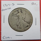 1917-S 50c Obverse U.S. Walking Liberty half dollar. Circ. 2nd year. (126062)