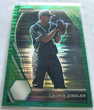 2021 Prizm Draft Picks Baseball Calvin Ziegler New York Mets Green Pulsar Prizm