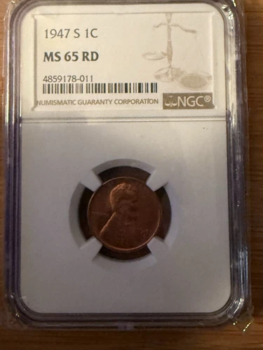 1947 S Lincoln Cent NGC MS65 RD