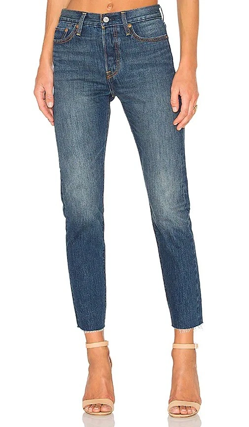 LEVI S Wedgie Skinny 25 Classic Tint White Oak Cone Denim Button