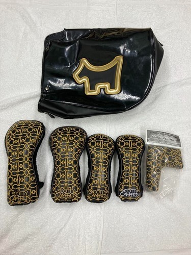 Scotty Cameron Scotty Dog Pattern Limited Staff bag/Covers set Black/Gold Used - Picture 8 of 8
