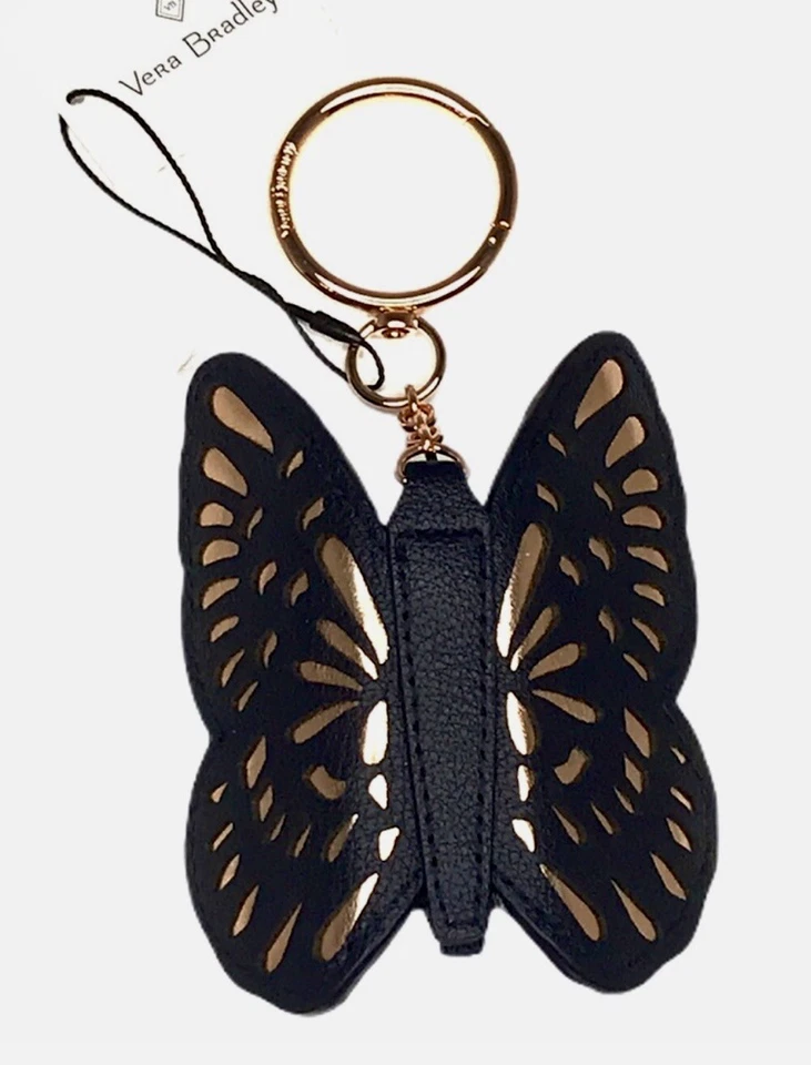 Bolso Mariposa Vera Bradley Azul Marino Imitación Cuero Bolso Dije/Soporte Lápiz Labial Nuevo con Etiquetas Raro Foto 4 de 4