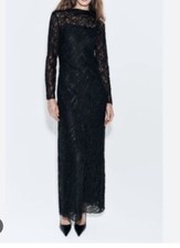 Zara ZW COLLECTION SEQUINNED LACE DRESS Size M Ref 8802/084