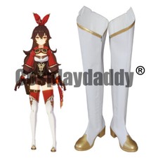 Genshin Impact Knights of Favonius Outrider Amber Cosplay Shoes Tall Boots X002
