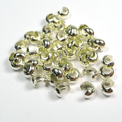 50 Pcs Perles À Billes Lisses De 7 Mm En Argent Sterling Plaqué