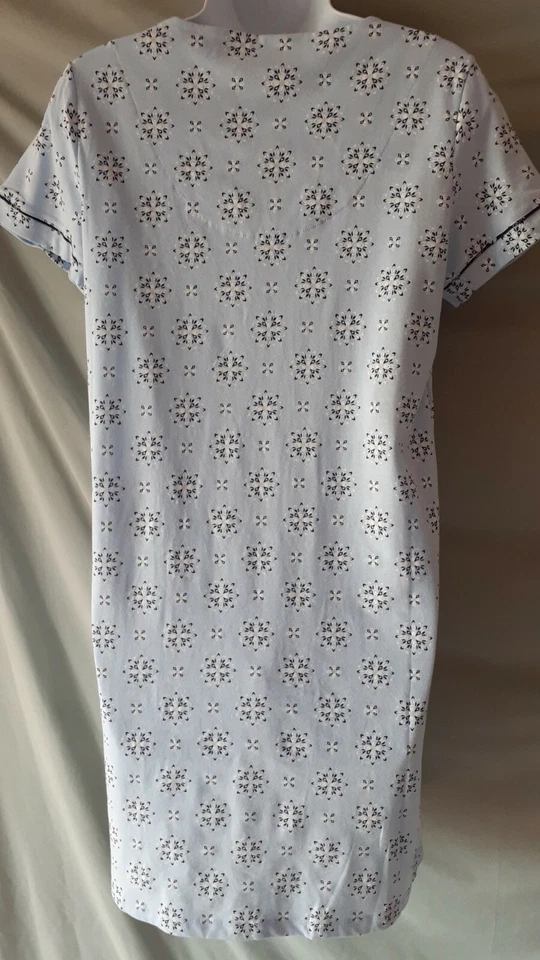 Charter Club Blue White Nightgown Knee Cap Sleeve X-Small 38" BUST - Image 4 of 4