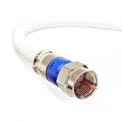 100ft PERFECT VISION SOLID COPPER 3GHZ WHITE COAXIAL RG6 DIRECTV ...