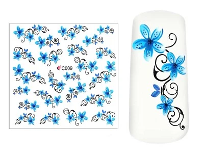 Nail Art Sticker Blumen C009 Water Decals Nagelsticker für Nägel Nageldesign