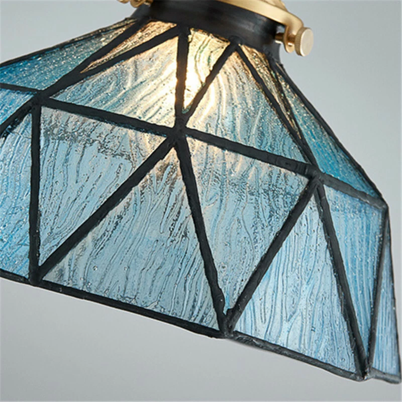 Blue Glass Pendant Light Kitchen Chandelier Dining Room Ceiling Lamp Bar Stair - Image 4 of 4