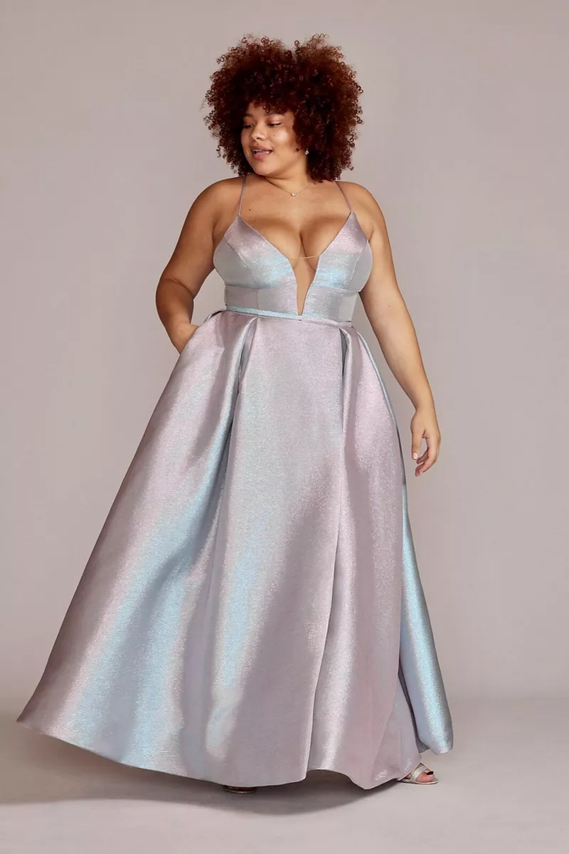 Optøjer ugunstige Kina JULES &amp; CLEO Plus Size Pleated Iridescent Ball Gown Teal Fuchsia Sz 18  NWT | eBay