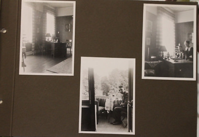 6x Photos 1933 Album Page Apartment Parlor Kitchen Bedroom Vintage G2