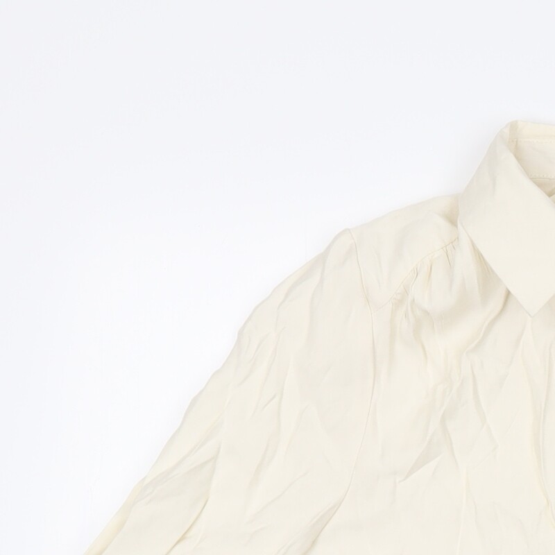 VERO MODA Womens Ivory Viscose Basic Button-Up Si… - image 5