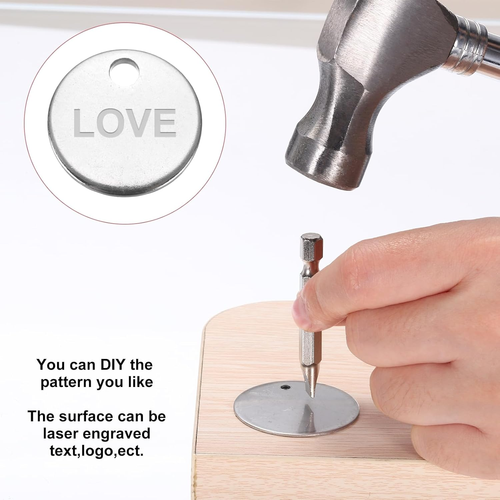 25Pcs Stainless Steel Blank Stamping Tag Engraved Stainless Steel round Charm Pe - Picture 4 of 7