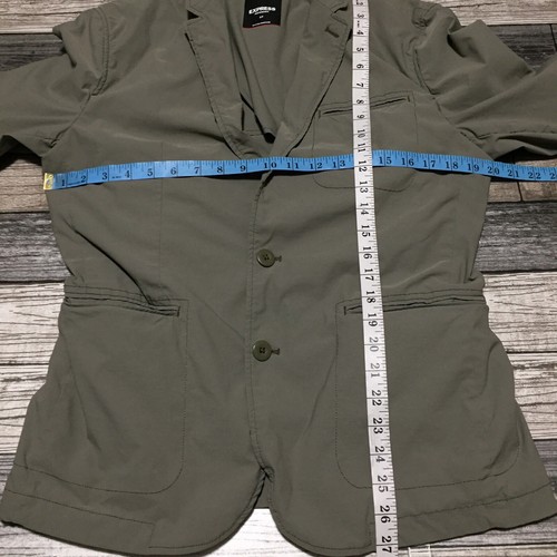 Express Slim Fit Performance Blazer Sz S Gray Green Stretch Nylon Blend (Read)L6 - Picture 2 of 13